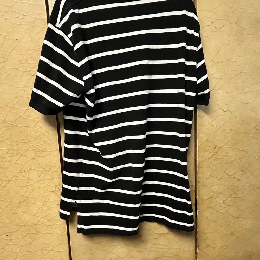 Ralph Lauren Black and White Striped Polo Shirt large - Picture 3 of 3